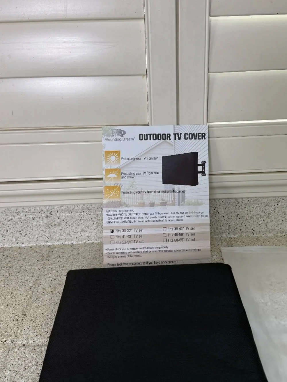 NEW Black Mounting Dream TV Cover Weatherproof Fits 30-32